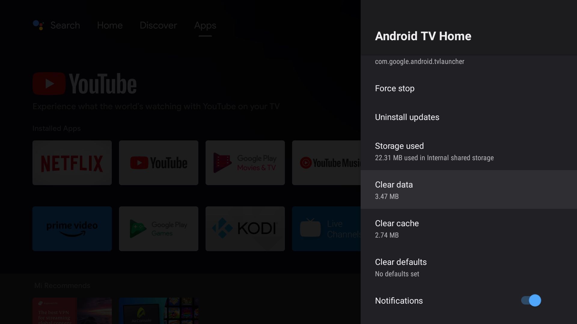 Removing advertisements from Android TV's home screen using BIND 9